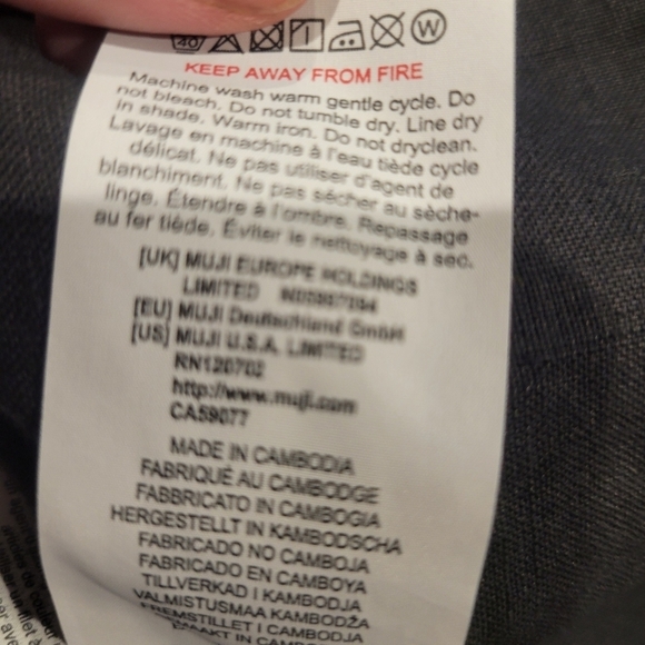 Muji women's size m 100% hemp black skirt pockets. Small flaw - Picture 6 of 6